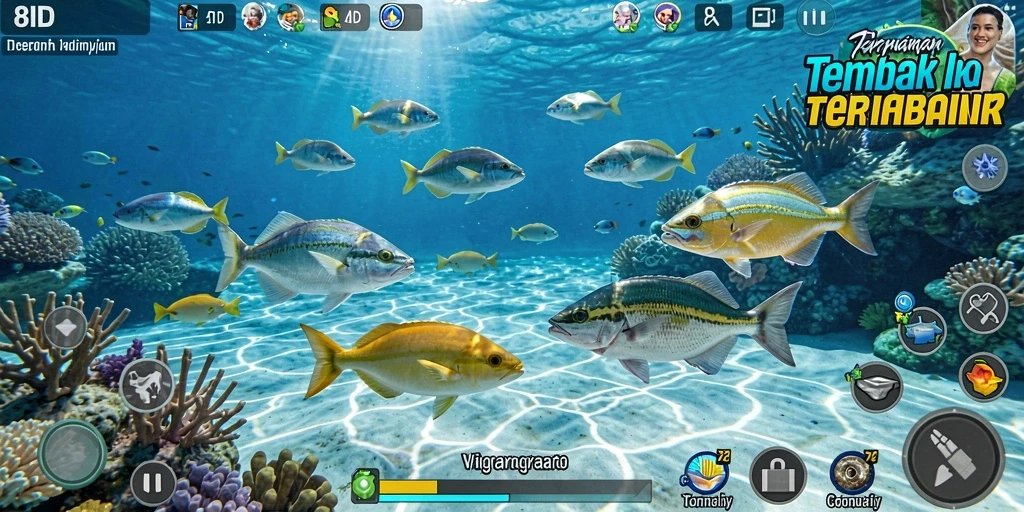 Tampilan gameplay seru dari 8ID saat menembak ikan.