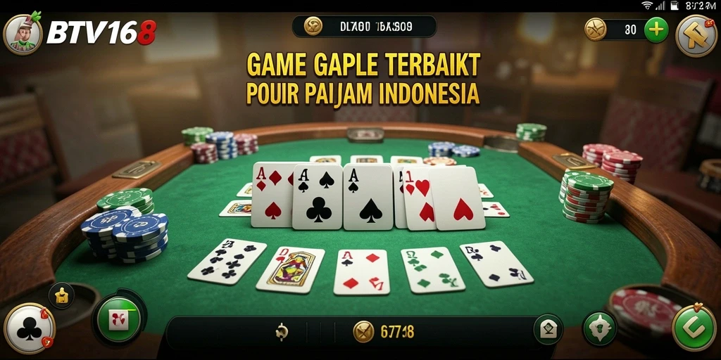 Tampilan screenshot BTV168 menampilkan gameplay Gaple yang seru.