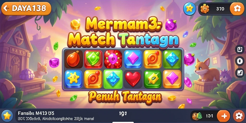 Tampilan gameplay seru dari DAYA138 dengan permata yang berwarna-warni.