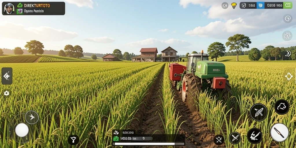 Tampilan gameplay yang seru dalam bertani dan merawat ladang.