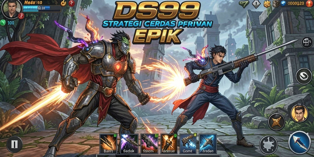 Tampilan gameplay ds99 yang menunjukkan strategi dan pertarungan epik.