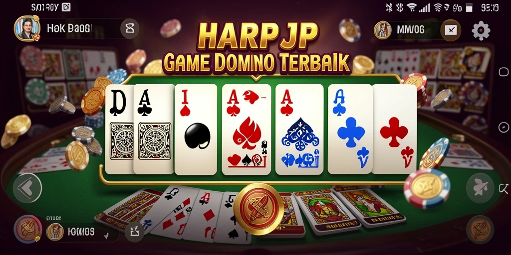 Screenshot HARAPJP menampilkan gameplay seru permainan Domino.