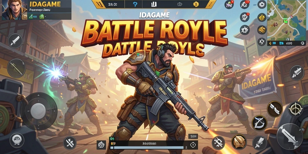 Tampilan gameplay seru di IDAGAME dengan aksi Battle Royale yang mendebarkan.