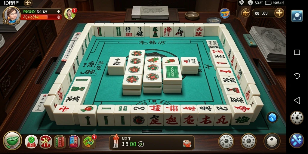 Screenshot gameplay <strong>IDRRP</strong> dengan suasana Mahjong yang menarik dan menantang.