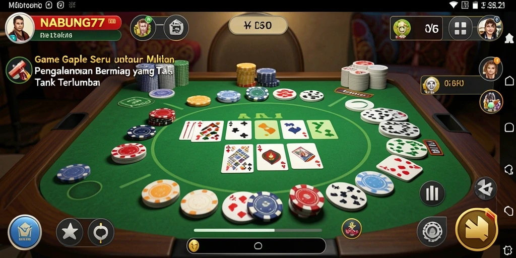 Tampilan gameplay menarik dari NABUNG77 saat bermain Gaple.