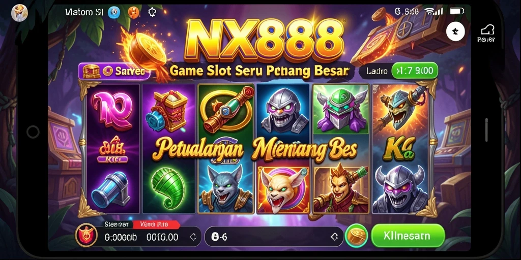 Gameplay slot NX888 yang mendebarkan dan penuh warna.
