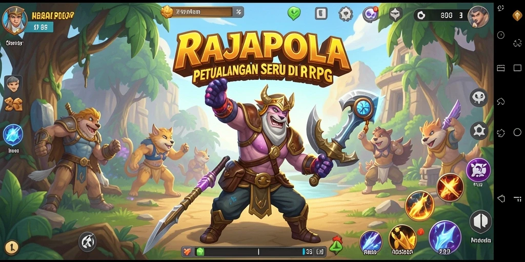 Tampilan gameplay RAJAPOLA dengan aksi petualangan RPG yang seru.