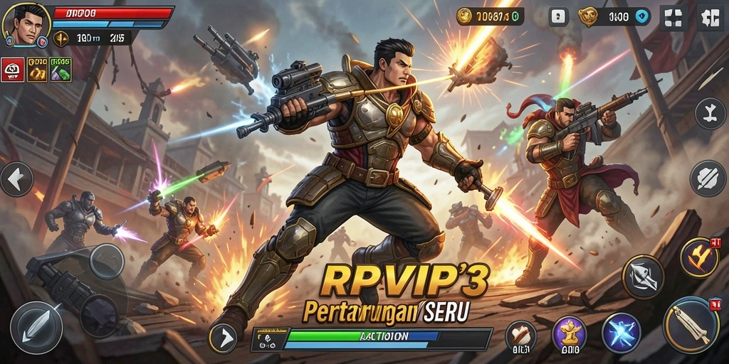 Tampilan gameplay seru dengan aksi penuh adrenalin.