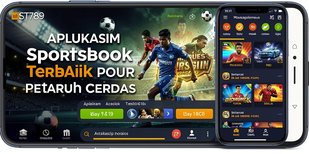 Screenshot ST789 menunjukkan tampilan antarmuka aplikasi Sportsbook yang menarik.