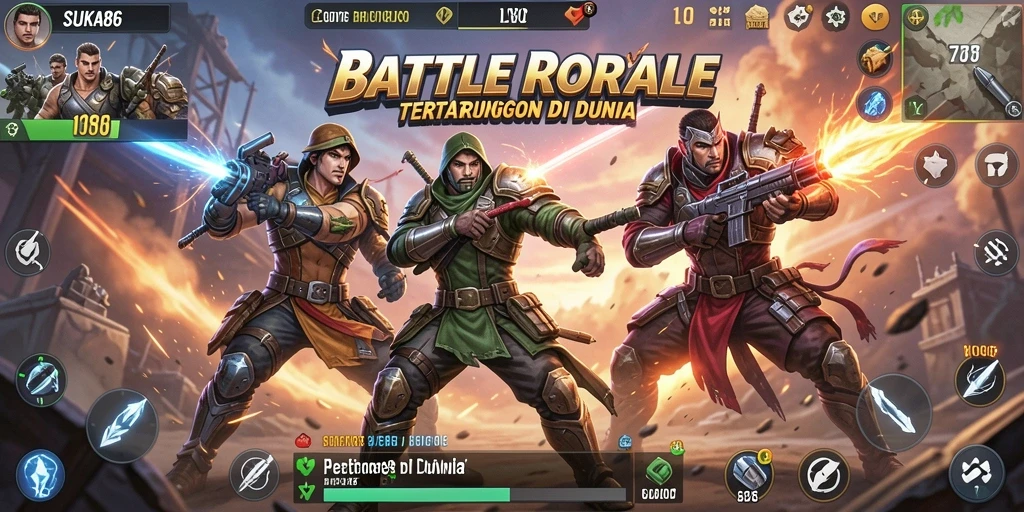 Gameplay menegangkan dalam SUKA86 Battle Royale.