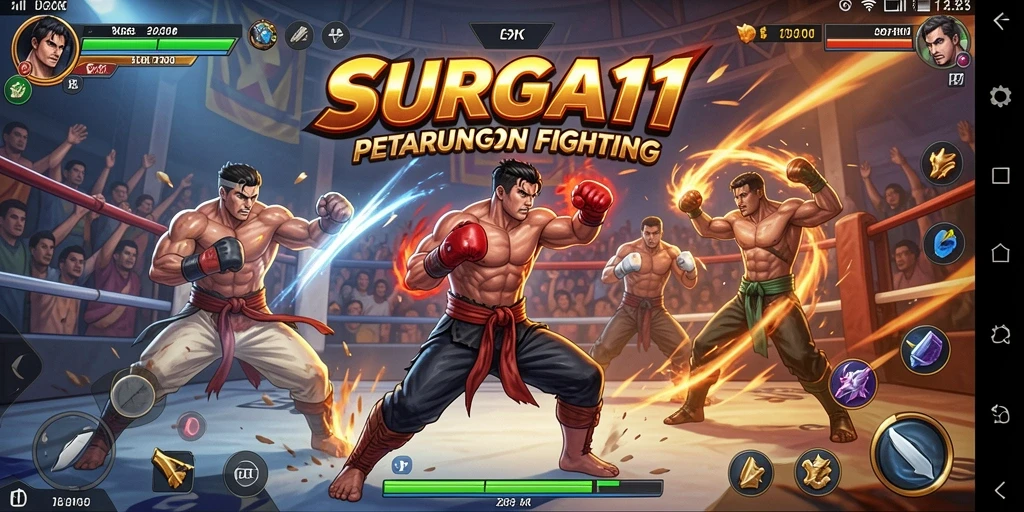 Tampilan gameplay SURGA11 yang intens dan penuh aksi.