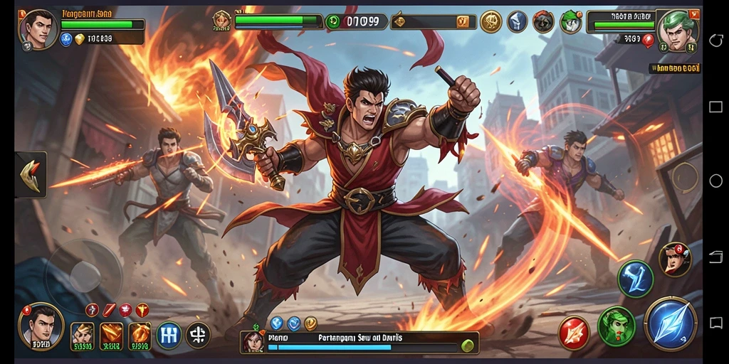 Screenshot gameplay TOTO99 menunjukkan aksi pertarungan yang mendebarkan dan dinamis.